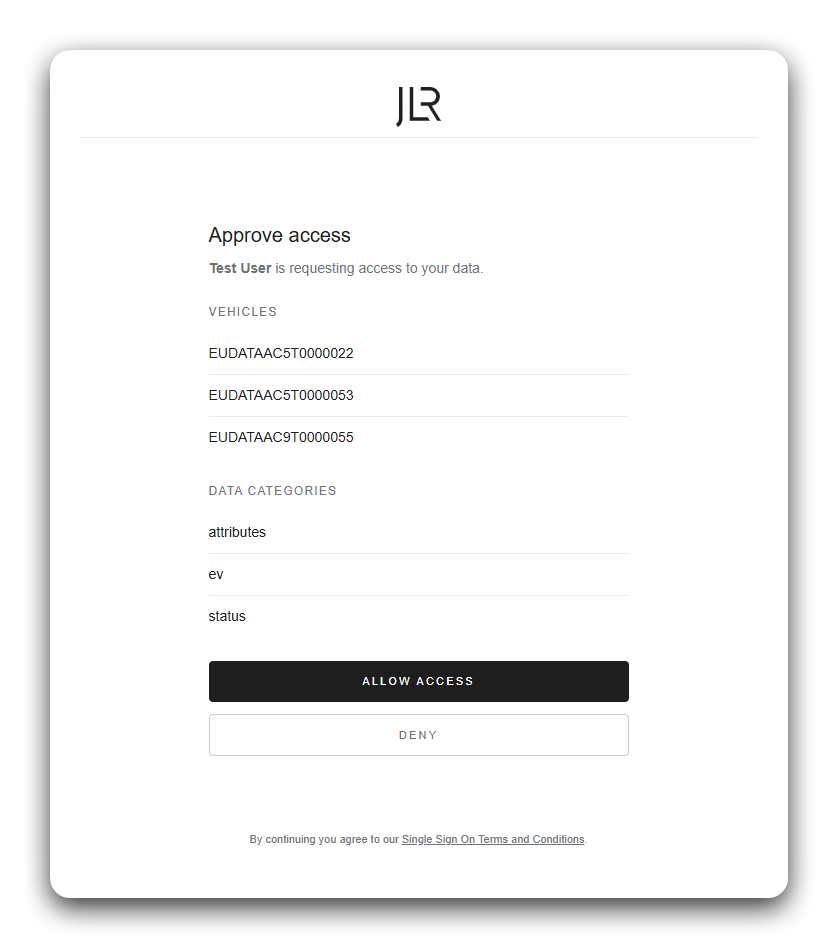 Device consent screen